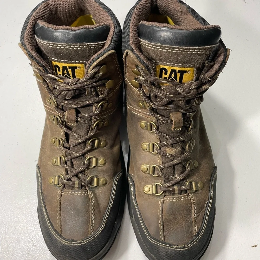 CATERPILLAR Brown Leather Hiking Work Boots Size 12 SB-